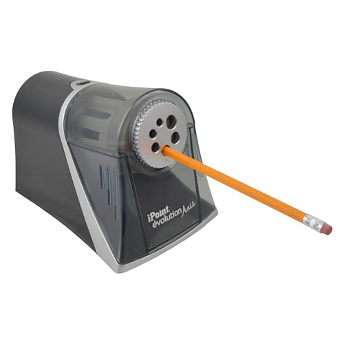 Westcott iPoint Evolution Axis Heavy Duty Electric Pencil Sharpener for Classroom, Black and Silver - size: Pack of 1, style: iPoint Evolution Axis