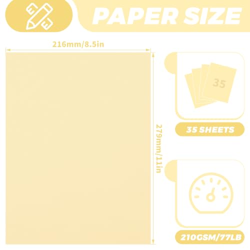 35 Sheets Creamy White Cardstock - 8.5'' x 11'' 77lb/210gsm - color: Creamy White