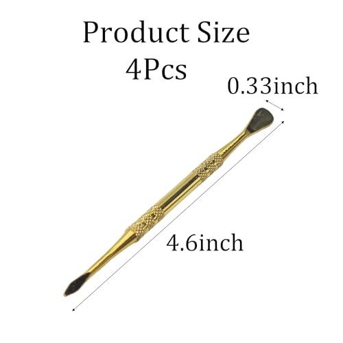 Klyeola 4Pcs Wax Carving Tools Set, Stainless Steel Double-Ended Sculpting and Modeling Tools Kit, Wax Spoon and Carving Tool for Clay, Pottery, Jewelry Making(Gold) - color: Gold