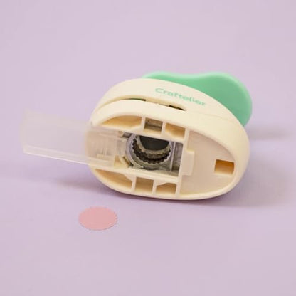 Craftelier - Scalloped Circle Punch 5/8" (1.58 cm) Diameter | Hole punche, scrapbooking and crafts projects, lever punch, for paper and cardstock, size 2.36 x 1.57 x 2.16 in - size: Pack of 1: 5/8" Diameter