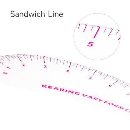 KEARING 18" French Curve Ruler - Clear Plastic Sewing Pattern Making Tool - style: 6218(18")