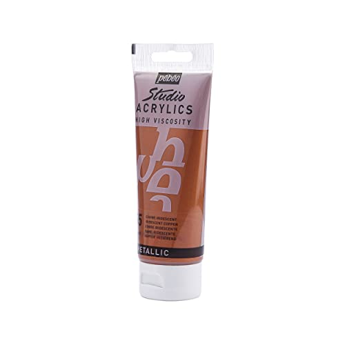 Pebeo - Acrylic Fine Studio Acrylics - Copper - Copper 100ml/3.38oz - color: Iridescent Copper, size: 3.38 Ounce (Pack of 1), style: Acrylics Color