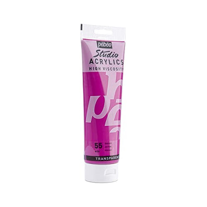 Pebeo Studio Acrylics High Viscosity, Fine Acrylic, 250 ml - AZO Pink (169-055), 8.45 Fl Oz (Pack of 1) - color: Azo Pink, size: 8.45 Fl Oz (Pack of 1)