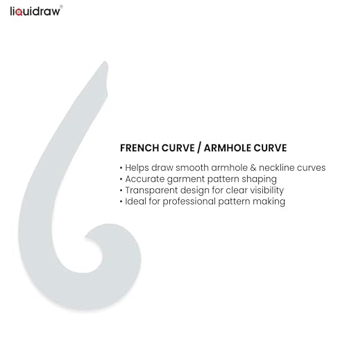 Liquidraw 7 Piece Sewing & Dressmaking Set | Pattern Maker Ruler, Pattern Notcher, Tracing Wheel, Thread Cutter, Seam Ripper, Measuring Tape & Armhole Curve | Professional, Beginner & Hobby Use - style: Pattern Maker Set of 7