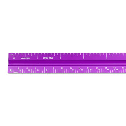 Alumicolor Aluminum Architect Solid Drafting Scale, 12IN, Purple - color: Purple, size: 12 Inch, style: Architect