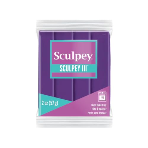 Sculpey Oven-Bake Clay, 2 oz. Bars, Sculpey III Purple, 30 Bars | Polymer Clay, Perfect for Jewelry, Home Decor, and General Crafting - size: 2 oz. Purple (30-Pack)