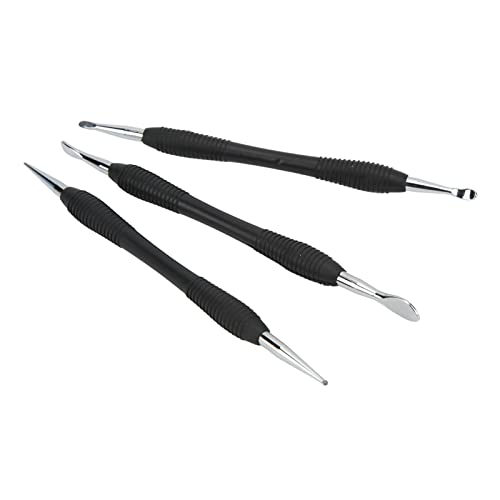 3PCS Leather Craft Modeling Tools Grooving Tools, Leather Embossing Spoons Leathercraft Modeling Carving Tools Kit, Leather Craft DIY Kit for Leather Press Rub/Edge Skiving