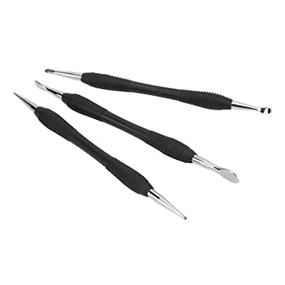 3PCS Leather Craft Modeling Tools Grooving Tools, Leather Embossing Spoons Leathercraft Modeling Carving Tools Kit, Leather Craft DIY Kit for Leather Press Rub/Edge Skiving