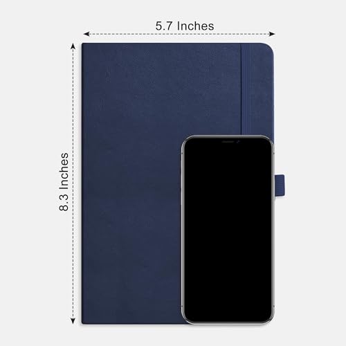 RETTACY Blank Journal Notebook, 192 Pages per Pack, A5 Size (5.7'' x 8.3'') - color: Black & Navy Blue