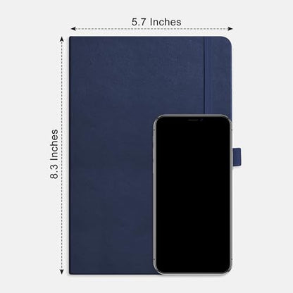 RETTACY Blank Journal Notebook, 192 Pages per Pack, A5 Size (5.7'' x 8.3'') - color: Black & Navy Blue