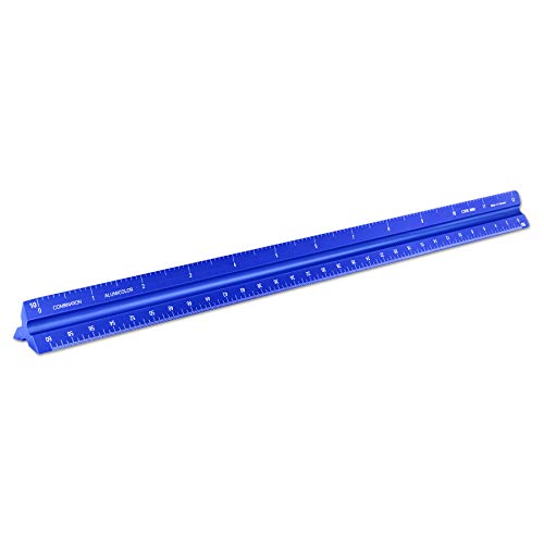 Alumicolor Aluminum Combination Solid Drafting Scale, 12IN, Blue - color: Blue, size: 12 Inch, style: Combination