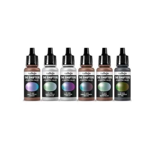 Vallejo - The Shifters Galaxy Dust | Set of 6 Metallic Acrylic Airbrush Colours | Ideal for Painting Fantasy Figures and Wargames | Contains 6 bottles x 17 ml (0.57 fl.oz.) - style: Galaxy Dust