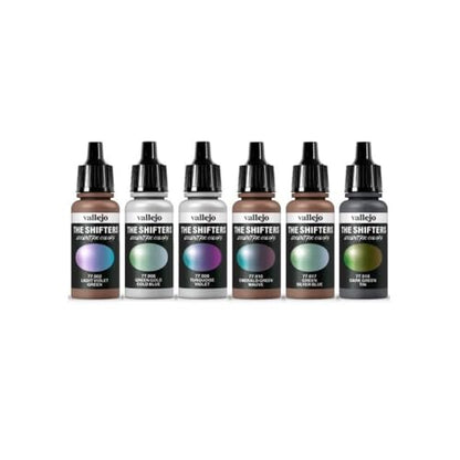 Vallejo - The Shifters Galaxy Dust | Set of 6 Metallic Acrylic Airbrush Colours | Ideal for Painting Fantasy Figures and Wargames | Contains 6 bottles x 17 ml (0.57 fl.oz.) - style: Galaxy Dust
