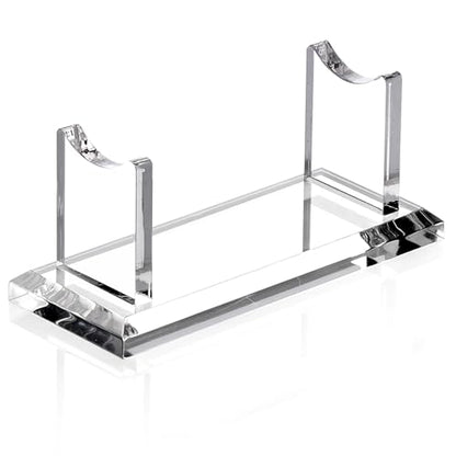 YUXUN Acrylic Pen Holder for Desk - Horizontal Single Pen Display | Fountain Pen Display with 8mm Thick Base | Fountain Pen Rest, Apple Pencil Stand, Crystal-Clear Desk Organizer - size: Single Pen Holder