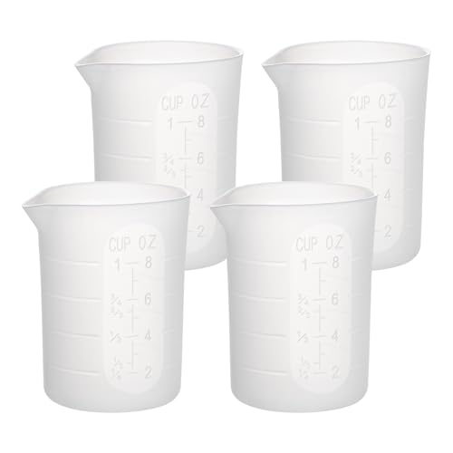 Gartful 250ml Silicone Measuring Cups, 4 PCS Large Nonstick Reusable Silicone Mixing Cups Durable Easy Clean for Epoxy Resin, Casting Molds, Stain Jewelry Making, Waxing, DIY, Art, Craft - size: Large-250ml*4