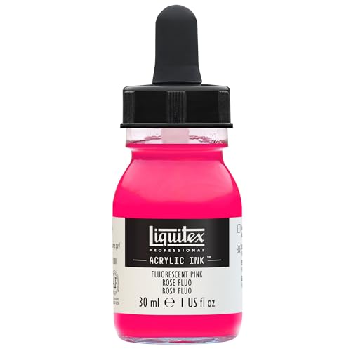 Liquitex Professional Acrylic Ink, 1-oz Jar, Fluorescent Pink - color: Fluorescent Pink, style: 1-oz Jar