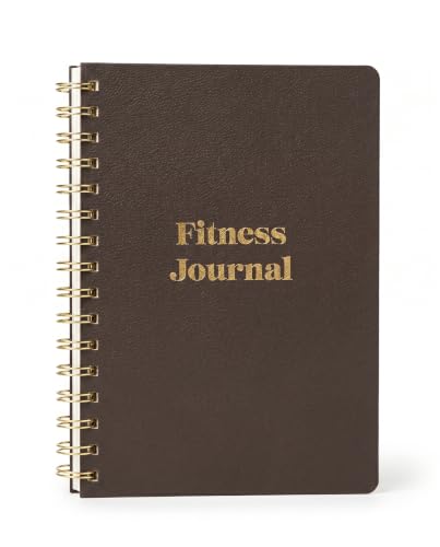 Kunitsa Co. Fitness Journal for Women - Track Workouts, Meals, and Weight Loss, Undated, Fits 120 Workouts, Brown, 6 x 8.5 Inches - color: Brown