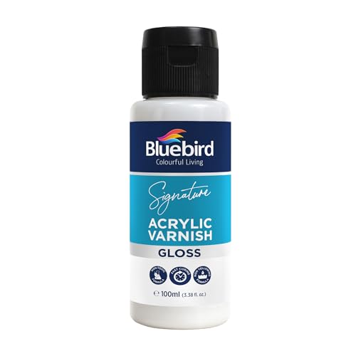 Bluebird Signature Gloss Varnish for Acrylic Painting, Non-Yellowing, Non-Toxic, Anti-Crazing, Gloss Varnish for Pro Artists, Hobby Painters & Kids (Gloss, 3.4 Fl Oz) - color: Gloss, size: 3.4 Fl Oz