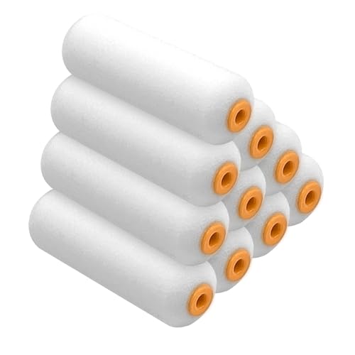 King Origin Foam Paint Roller, 10 Pack, 4 Inch High Density Roller | Foam Paint Roller Covers for Smooth Paint Application, No Lint Shedding on Walls, House - size: 10 PCS, 4"
