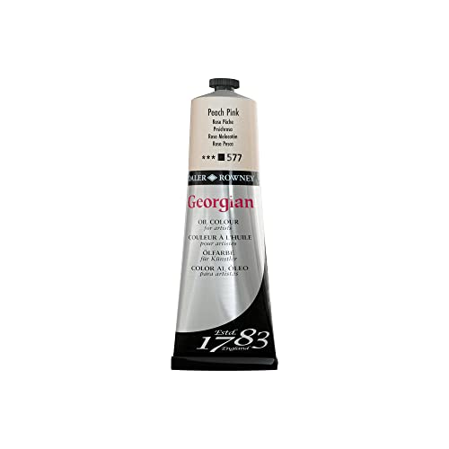 Daler Rowney Georgian Oil Paint Peach Pink 225ml Tube - Art Paints for Canvas Paper and More - Oil Painting Supplies for Artists and Students - Artist Oil Paint for Any Skill Set