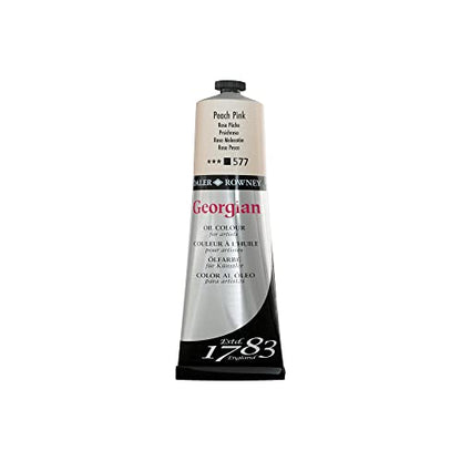 Daler Rowney Georgian Oil Paint Peach Pink 225ml Tube - Art Paints for Canvas Paper and More - Oil Painting Supplies for Artists and Students - Artist Oil Paint for Any Skill Set