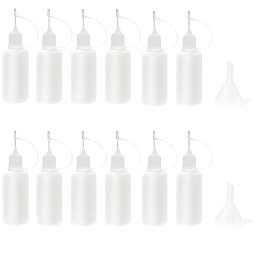 XYSMZM 12 Pcs 0.5 Ounce Precision Tip Applicator Bottles, White Lids - size: 0.5 Ounce