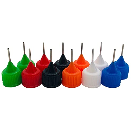 12 Pcs 4 Ounce Precision Tip Applicator Bottles, Multicolor Lids