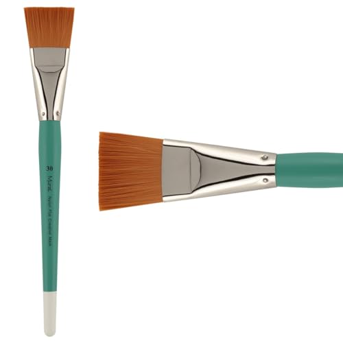 Creative Mark Art Supplies Large Mural Synthetic Golden Taklon Paint Brush - Flat #30 - Artist Supplies for Acrylics, Watercolors, and Oils - Durable, Resilient, Seamless Ferrules - color: Flat, size: 30