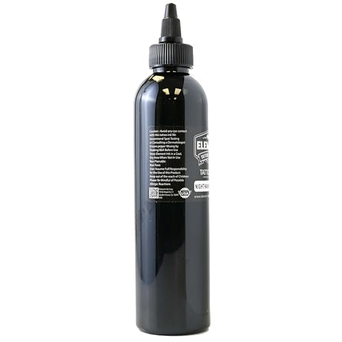 Element Tattoo Supply Nighthawk Black Tattoo Ink 8 oz Bottle - size: 8oz