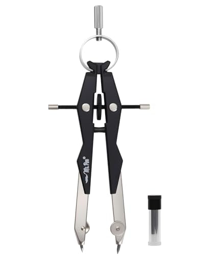 Mr. Pen- Professional Compass for Geometry, Extra Lead, Black, Metal Compass Drawing Tool for Students, Drafting and Engineering, Technical Drawings, Circles and Geometry Projects
