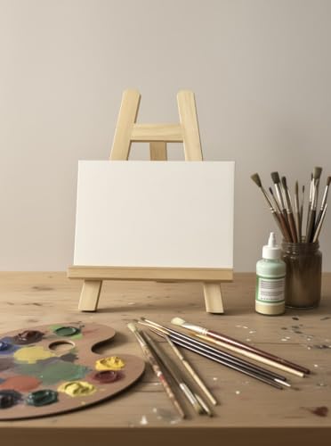 10.8 inch Tabletop Easel for Painting, Small Easel with 5 Papers