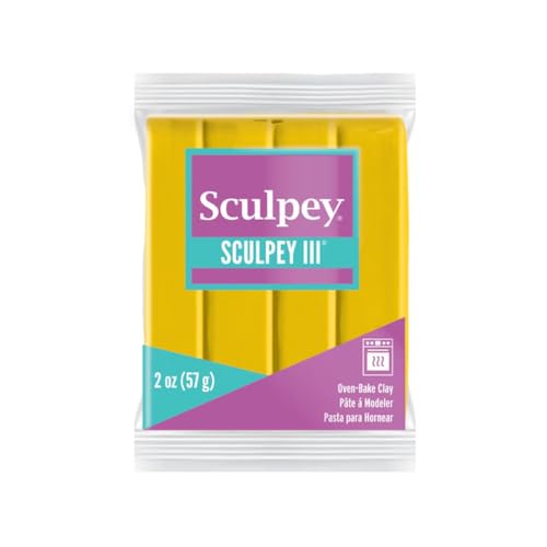 Sculpey Oven-Bake Clay, 2 oz. Bars, Sculpey III Yellow, 30 Bars | Polymer Clay, Perfect for Jewelry, Home Decor, and General Crafting - size: 2 oz. Yellow (30-Pack)