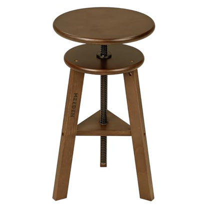 MEEDEN Walnut Drafting Stool with Solid Beech Wood, Height Adjustable Artist Studio Stool, Bar Stool, Office & Kitchen Stool, Perfect for Studio, Home Use, Bars | Up to 220 Lbs, German Beech Wood Drafting Chair, Perfect for Artists Studio, Home Use, Kitch