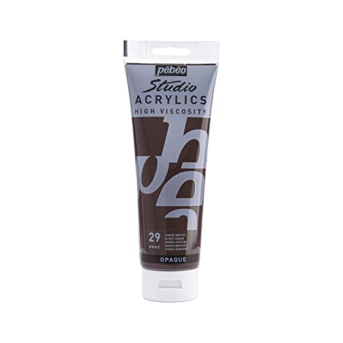 PEBEO Studio Acrylics High Viscosity, Fine Acrylic, 250 ml - Burnt Umber, 250 ml Tubes (169-029) - color: Burnt Umber