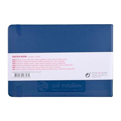 Talens Japan T9314-235M 452426 Art Creation Sketchbook, Drawing Notebook, 8.3 x 5.9 inches (21 x 15 cm), Navy Blue - color: blue (navy blue), size: 21×15cm
