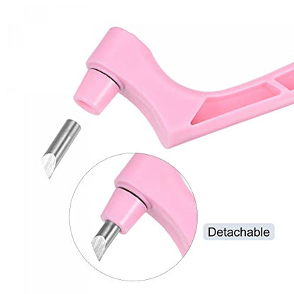 uxcell Craft Cutting Tools, 360 Degree Rotating Blades Stainless Steel Cutter with 15 30 45 Degree Blade for DIY Crafts Stencils Scrapbooks, Pink - color: Pink
