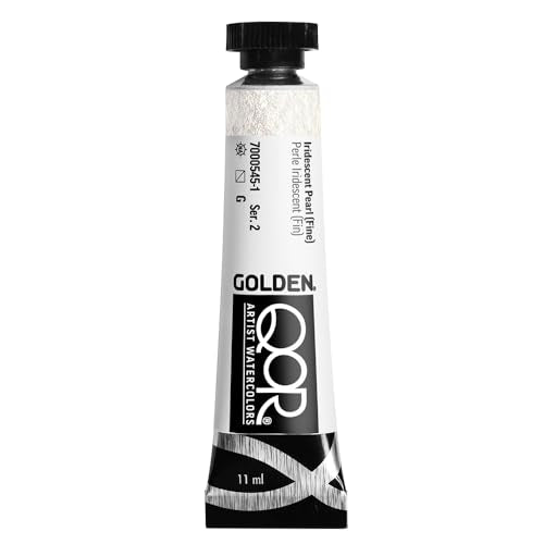 GOLDEN QoR Artist Watercolors, Iridescent Pearl (Fine), 11 ml Tube, Professional Watercolor Paint, Semi-Transparent - color: Iridescent Pearl (Fine)