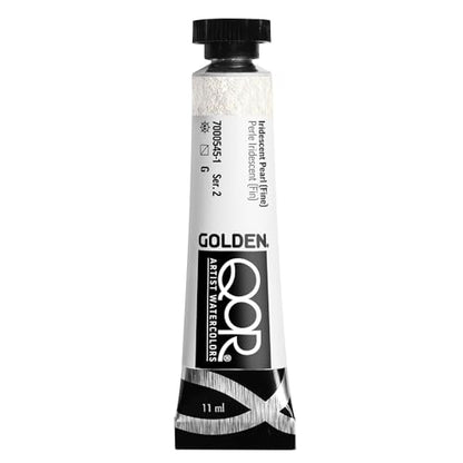 GOLDEN QoR Artist Watercolors, Iridescent Pearl (Fine), 11 ml Tube, Professional Watercolor Paint, Semi-Transparent - color: Iridescent Pearl (Fine)