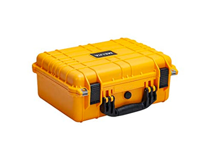 MEIJIA All Weather IP67 Waterproof Hard Camera Case,Hard Protective Case,Hard Case with Customizable Foam,Fit Use of Drones,Camera,Equipments,Pistols(Yellow,15.98x12.99x6.85inches) - color: Yellow, size: 15.98x12.99x6.85inches