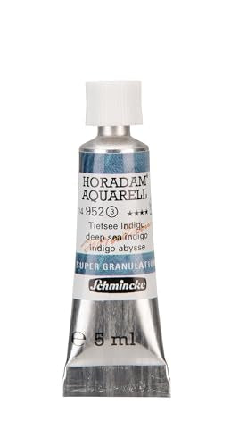 Schmincke - HORADAM® AQUARELL, Super Granulation, 14 952 001 Deep Sea Indigo, 5 ml tube, very strong granulating tones, finest, super granulating watercolors - color: 952 deep sea indigo