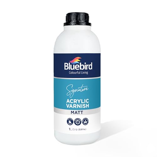 Bluebird Signature Acrylic Varnish for Painting, Non-Yellowing, Non-Toxic, Anti-Crazing, Matte Varnish for Pro Artists, Hobby Painters & Kids (Matt, 33.8 Fl Oz) - color: Matt, size: 33.8 Fl Oz