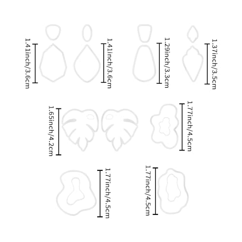 Organic Polymer Clay Cutters Set – Molds, Clay Cutters for Polymer Clay, Clay Earring Tools - color: H color