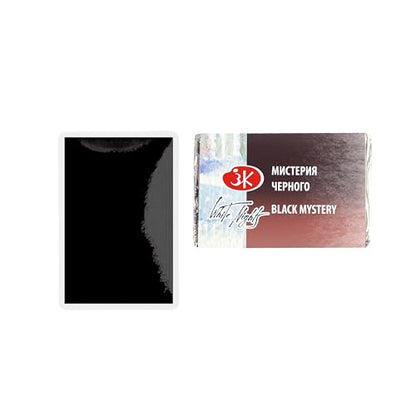 White Nights Limited Edition Granulation Metamorphoses Watercolor Collection of Professional Artist Grade Paints Vibrant Lightfast Colors by Nevskaya Palitra (Black Mystery) - color: Black Mystery