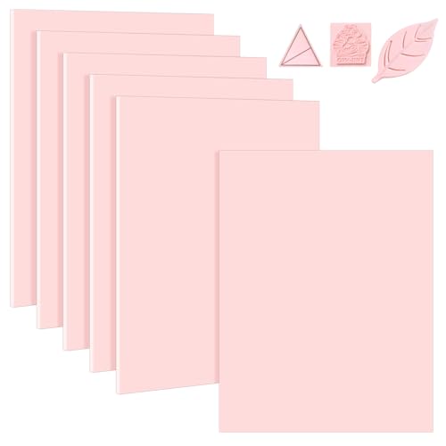 6 Pack 8"x10" Large Rubber Carving Blocks for Stamp Making, Printmaking & Block Printing, Soft Pink Carving Sheets for DIY Crafts, Art Projects, Craft Supplies for Beginners & Artists Professionals - style: 8"x10"