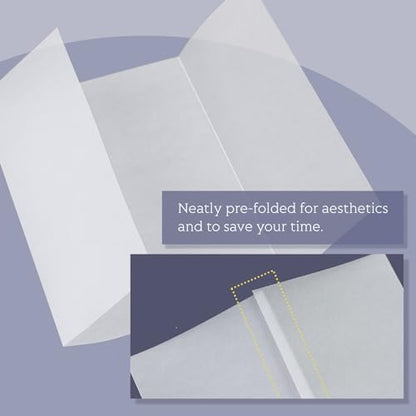 Goefun 115GSM Pre-Folded Vellum Jackets for 5x7 Invitations 50 Pack - color: white, size: 5x7-50pcs
