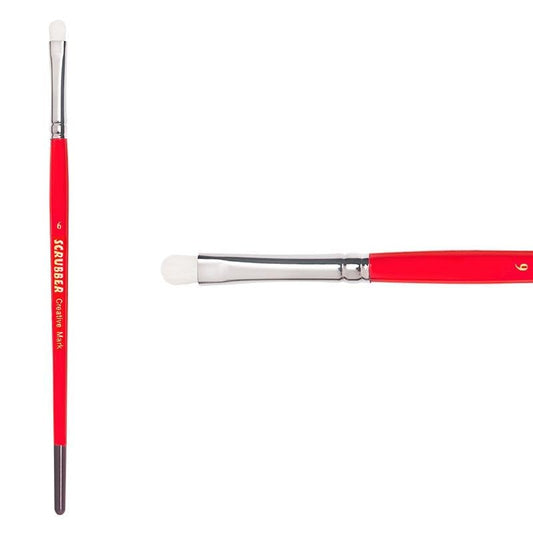 Creative Mark Scrubber Watercolor Brushes - Professional Watercolor Brushes for Scrubbing, Blotting, Re-Shaping Edges, and More! - # 6 - size: #6