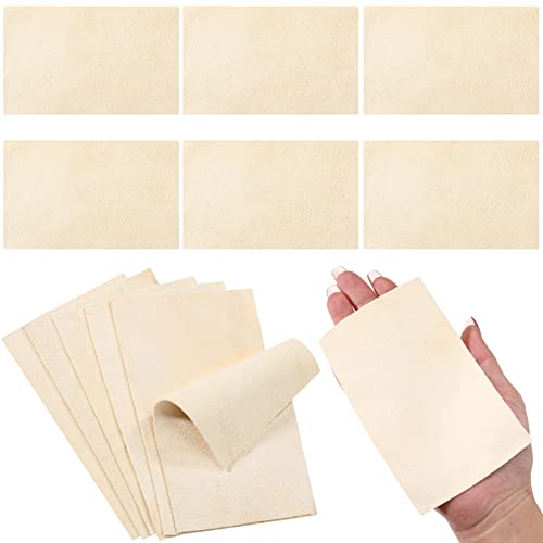 Potchen 20 Pieces Pre Cut Chamois Pottery Clay Ceramic Tool | Shammy Leather for Trimming Pot Rims, Polishing Ceramic Surfaces, Pottery Wheel Work, Soft Absorbent Tool - size: 3.2 x 4.7 Inch