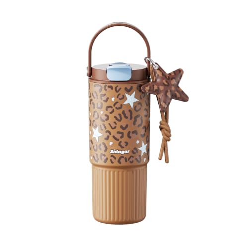26 oz Insulated Stainless Steel Tumbler with Straw & Handle Black - color: Brown