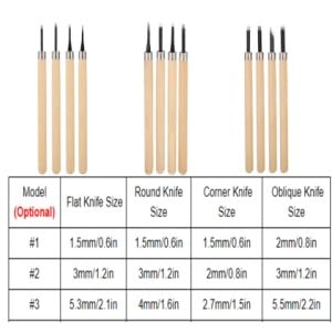 4Pcs Wood Carving Knife, Carving Chisels Manual Sharpener Carving Tools Set for Woodworking Wood Engraving Rubber Stamp Pattern Carving Craft Projects(#2) - color: #2