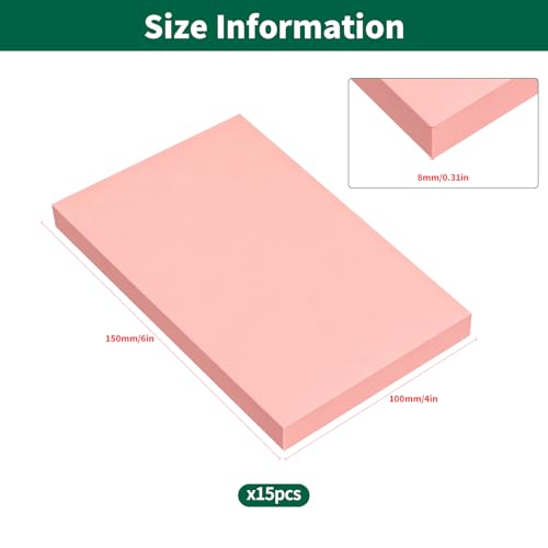 Yauhar 15Pcs 4" x 6" Linocut Carving Kit for Beginner, Pink Rubber Linoleum Printing Blocks, Hobby Crafting Kits Birthday Gift for Printmaking, Stamp Making, and DIY Art Projects